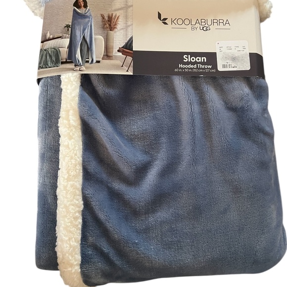 Koolaburra By Ugg Sloan Hooded Throw Blanket Stonewash Gray/Blue 60"x50" NWT - Picture 6 of 6